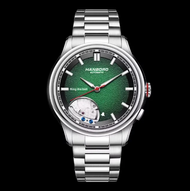 HANBORO Men Automatic Watch 41.5MM Alarm Mechanical Wristwatch 50m Waterproof Sapphire Mirror Luminous Ring The Bell Miyota 9015
HANBORO Men Automatic Watch 41.5MM Alarm Mechanical Wristwatch 50m Waterproof Sapphire Mirror Luminous Ring The Bell Miyota 9015