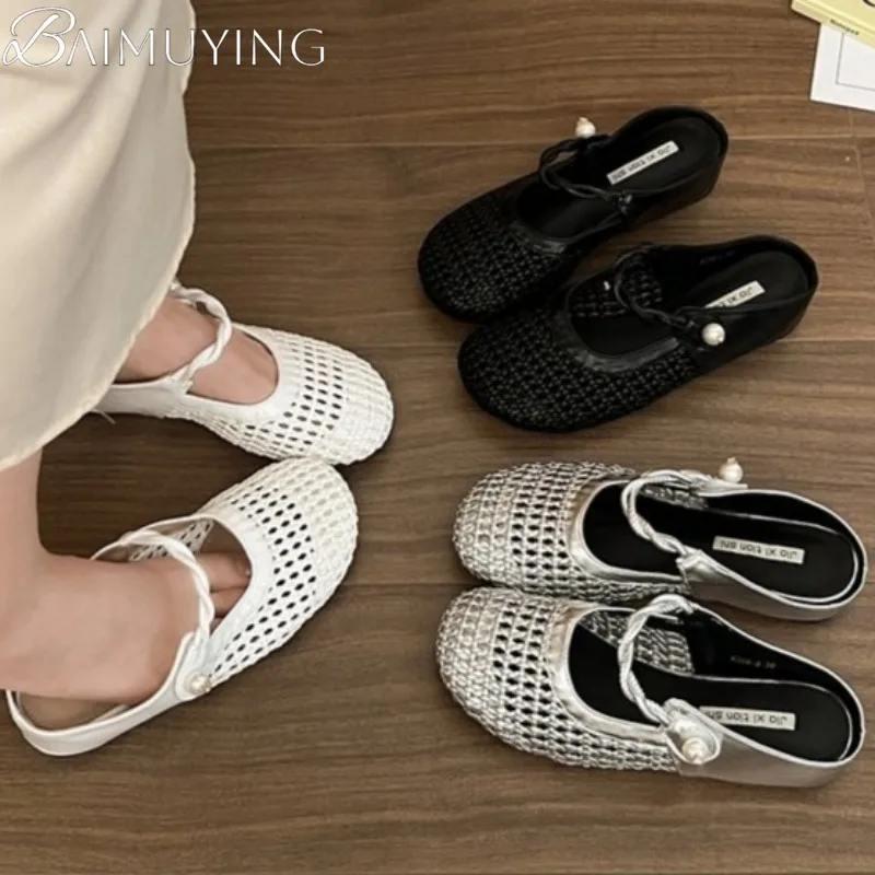 Weave Mary Jane Shoes Woman Mules Slippers Casual Women Flat Sandals Summer 2025 Trend Elegant Dress Comfort Soft Leather Slides
Weave Mary Jane Shoes Woman Mules Slippers Casual Women Flat Sandals Summer 2025 Trend Elegant Dress Comfort Soft Leather Slides