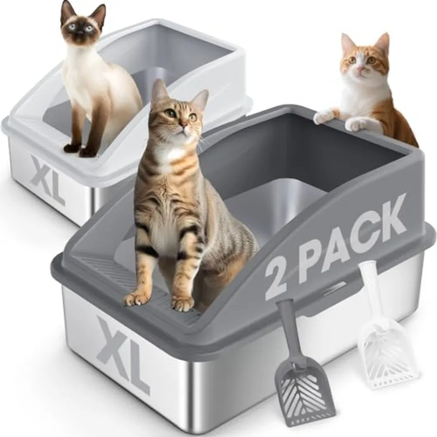 Stainless Steel Litter Box XL Enclosed Cat Litter Boxes with Lid for Big Cats and Multi-Cats High Sided Anti-Urine Leakage Non-
Stainless Steel Litter Box XL Enclosed Cat Litter Boxes with Lid for Big Cats and Multi-Cats High Sided Anti-Urine Leakage Non-