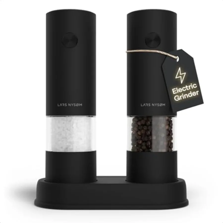 Electric Salt and Pepper Grinder Set I Automatic Ceramic Grinder with Adjustable Settings I AAA-Battery Operated Spice Mill in
Electric Salt and Pepper Grinder Set I Automatic Ceramic Grinder with Adjustable Settings I AAA-Battery Operated Spice Mill in