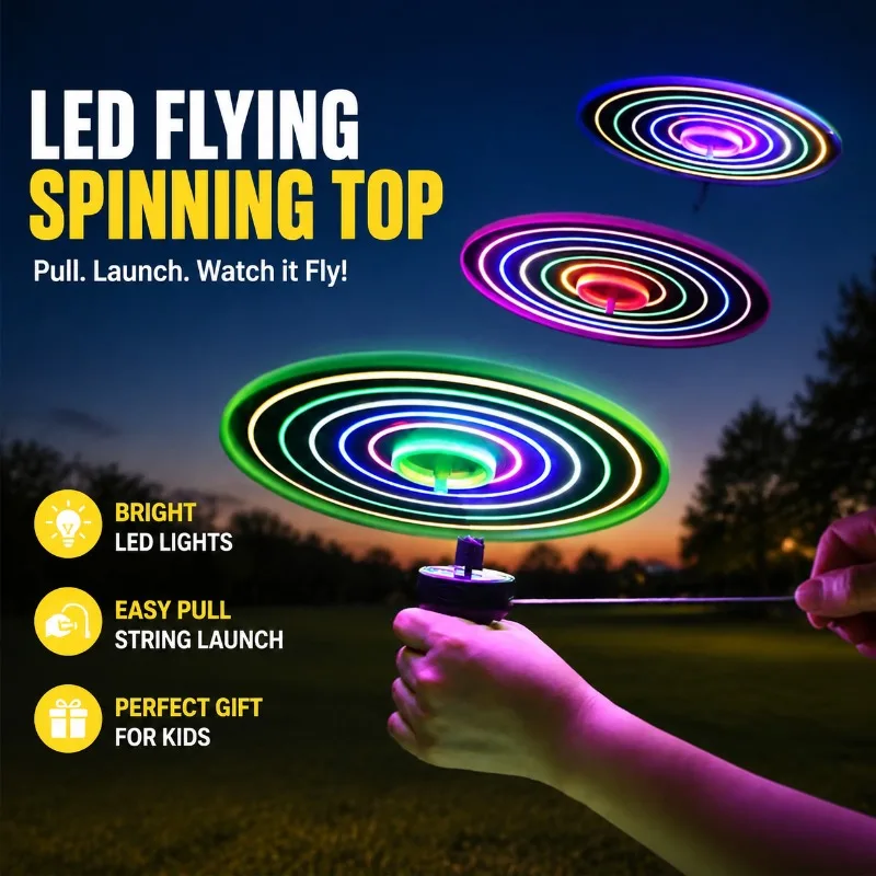 Colorful Luminous Pull String UFO Toy 5 LED Light Flying Saucer Fairy Disc Glow Up Outdoor Flying Disk Game Fun Interactive
Colorful Luminous Pull String UFO Toy 5 LED Light Flying Saucer Fairy Disc Glow Up Outdoor Flying Disk Game Fun Interactive