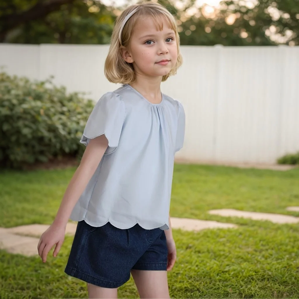 Girls Tops Short-sleeved T-shirt Summer New Pure Boy Sky Blue Top Summer Big Child Fashion Clothes Girls Kids Clothes
Girls Tops Short-sleeved T-shirt Summer New Pure Boy Sky Blue Top Summer Big Child Fashion Clothes Girls Kids Clothes