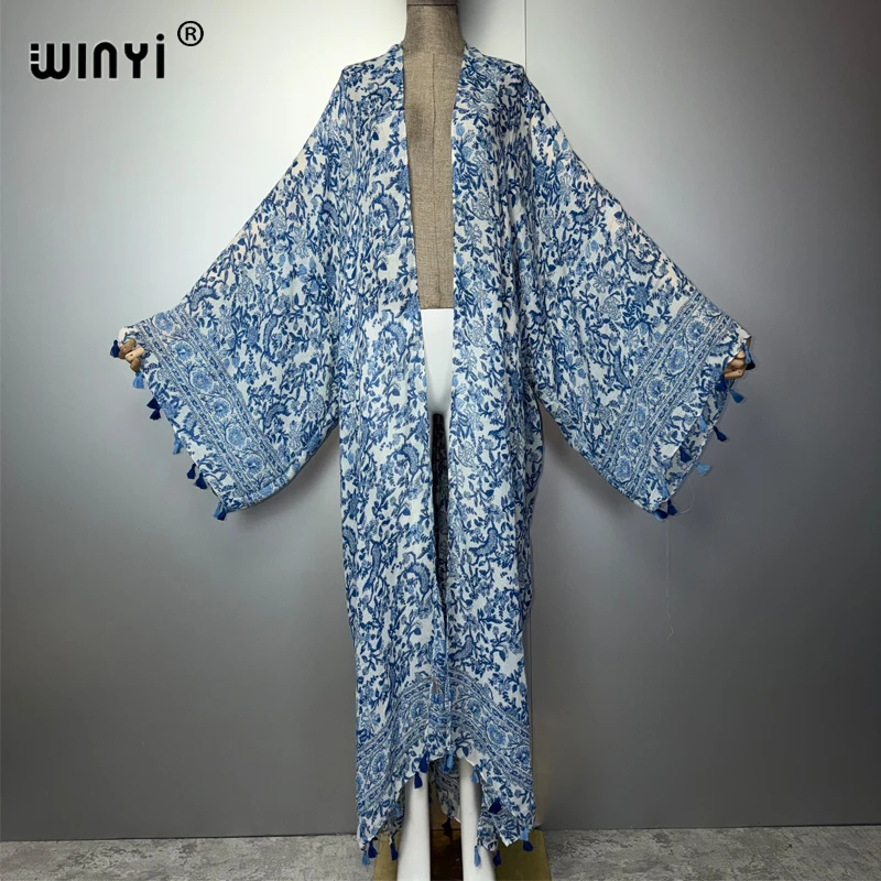 WINYI Bohemian Kimono Women's Holiday Kaftan Beachwear Loose Cardigan Evening Dress Luxury Dubai Cover-Ups Beach Outfit
WINYI Bohemian Kimono Women's Holiday Kaftan Beachwear Loose Cardigan Evening Dress Luxury Dubai Cover-Ups Beach Outfit