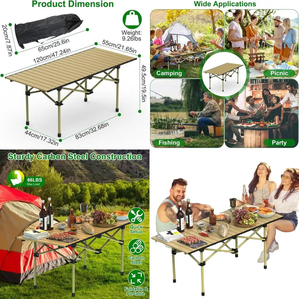 Portable Folding Outdoor Table for Camping, Picnic, BBQ, and Parties - Lightweight, Stable, 120x55x49.5cm
Portable Folding Outdoor Table for Camping, Picnic, BBQ, and Parties - Lightweight, Stable, 120x55x49.5cm