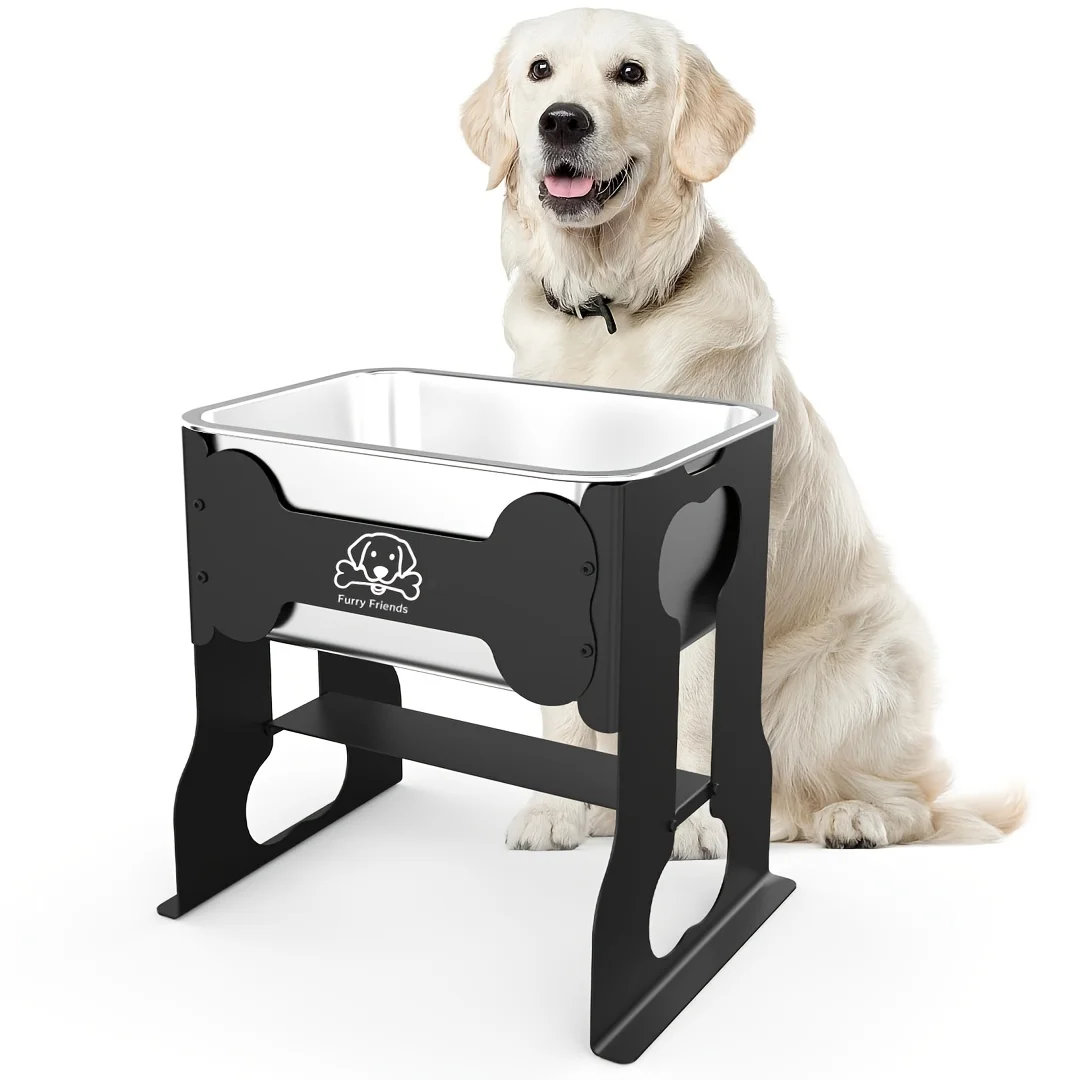 14" Elevated Dog Water Bowl with Stand, 2.4 Gallon Raised Stainless Steel Feeder for Large Breeds, Joint Pressure Relief, Durabl
14" Elevated Dog Water Bowl with Stand, 2.4 Gallon Raised Stainless Steel Feeder for Large Breeds, Joint Pressure Relief, Durabl