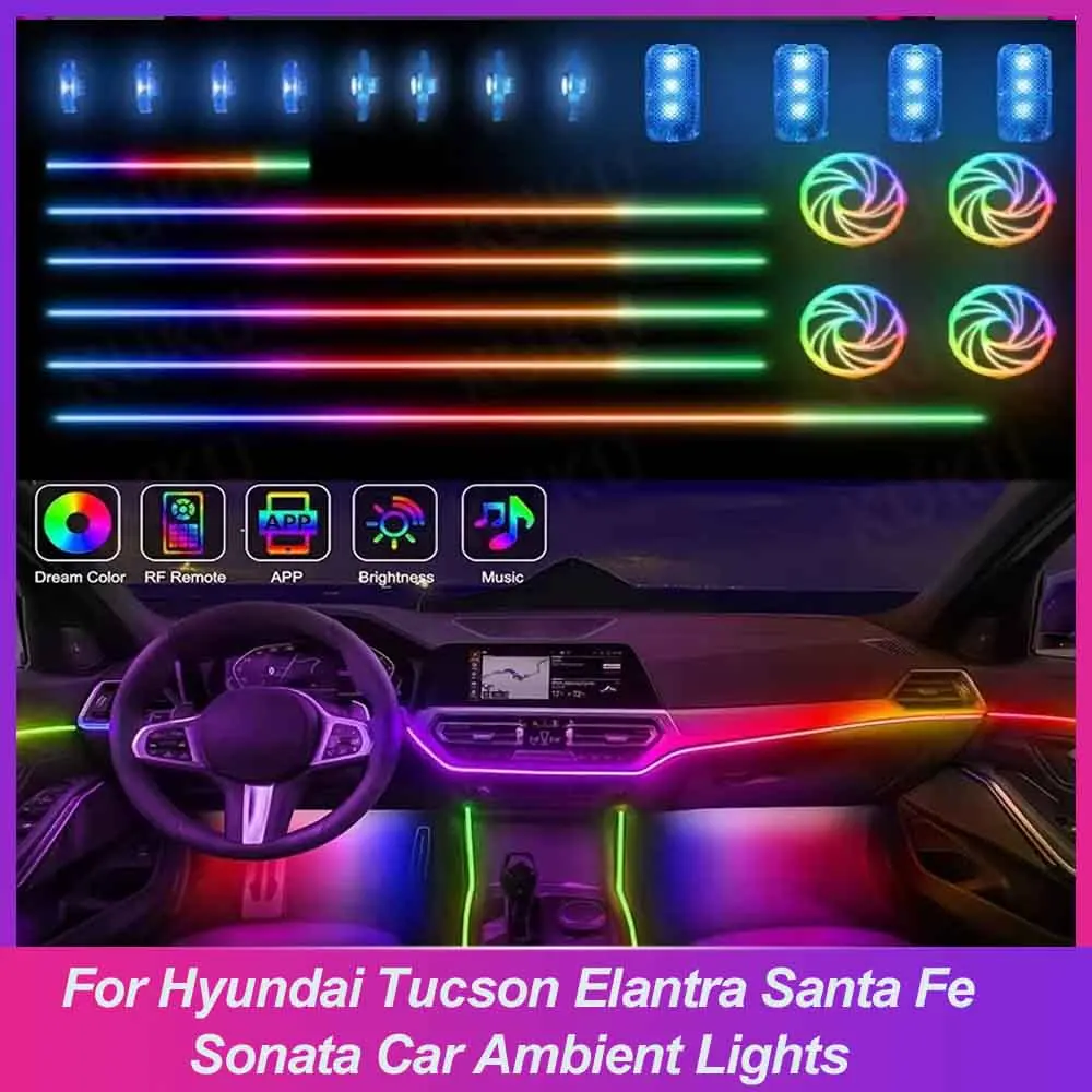 For Hyundai Tucson Elantra Santa Fe Sonata Car Ambient Lights RGB LED Atmosphere Lighting Acrylic Neon Interior Light Strip
For Hyundai Tucson Elantra Santa Fe Sonata Car Ambient Lights RGB LED Atmosphere Lighting Acrylic Neon Interior Light Strip
