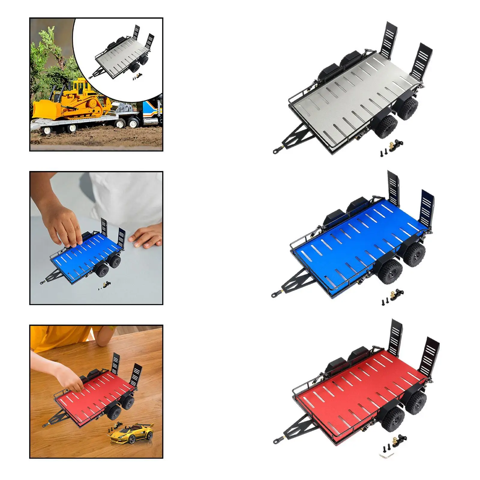 RC Car Trailer with Tires Set Heavy Duty Trailer for 1:18 RC Car Model Accs
RC Car Trailer with Tires Set Heavy Duty Trailer for 1:18 RC Car Model Accs