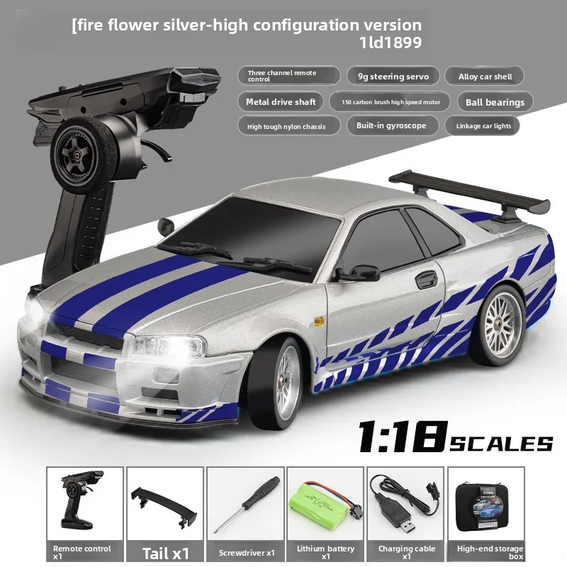 FOR 2.4G LD1899 Remote Control Car 1/18 Rear Wheel Drive GTR Drift Cr Racing Vehicles Models Toys With Led Light
FOR 2.4G LD1899 Remote Control Car 1/18 Rear Wheel Drive GTR Drift Cr Racing Vehicles Models Toys With Led Light