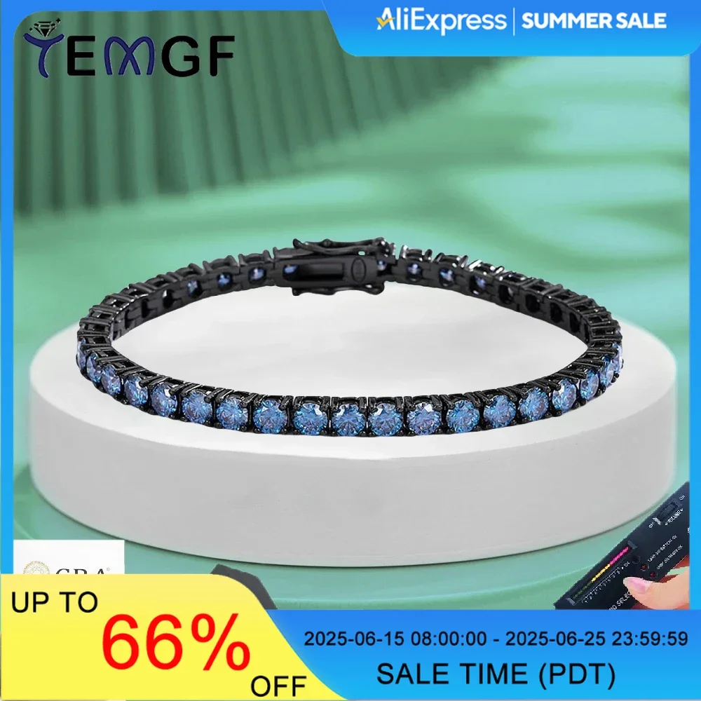 TEMGF Full Royal Blue Moissanite 3/4/5mm Tennis Bracelet for Men Women S925 Silver 18K Plated Unisex Hip Hop Fine Jewelry Gifts
TEMGF Full Royal Blue Moissanite 3/4/5mm Tennis Bracelet for Men Women S925 Silver 18K Plated Unisex Hip Hop Fine Jewelry Gifts