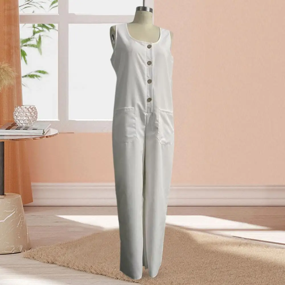 Women Jumpsuit Summer Jumpsuit for Women Button-up Wide Leg Rompers Beach Overalls with Pockets Long Loose Pants Soft Polyester
Women Jumpsuit Summer Jumpsuit for Women Button-up Wide Leg Rompers Beach Overalls with Pockets Long Loose Pants Soft Polyester