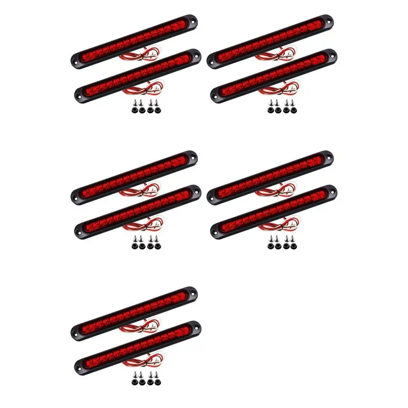 10Pcs 10Inch 15 LED Trailer Light LED Stop Turn Tail Light Third Brake Bar Strip For Heavy Duty Boats Trucks Red
10Pcs 10Inch 15 LED Trailer Light LED Stop Turn Tail Light Third Brake Bar Strip For Heavy Duty Boats Trucks Red