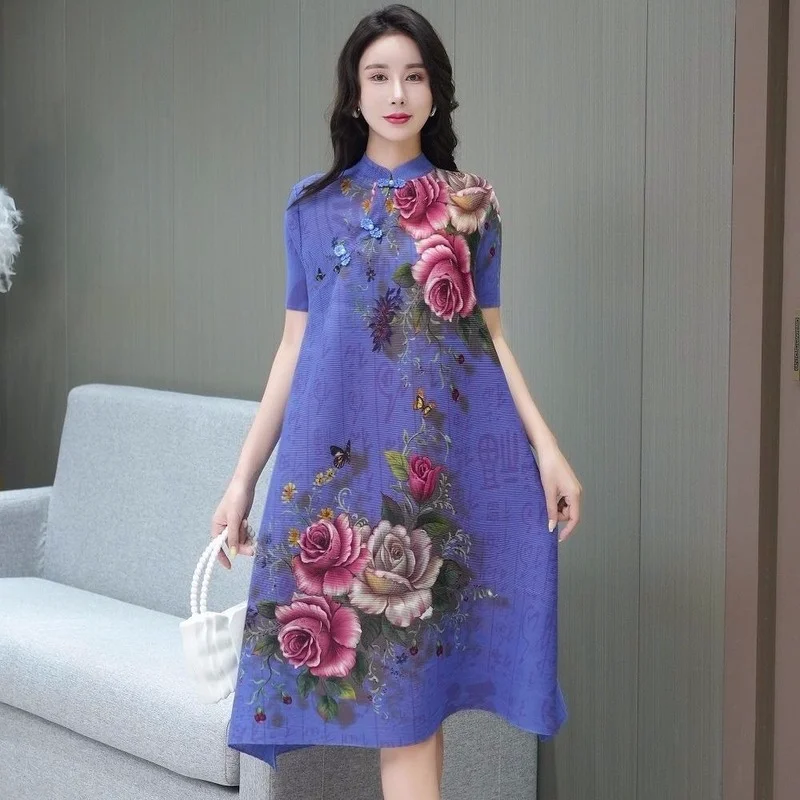 Fold retro -improved cheongsam dress female 2023 Summer new fashion peony printing short sleeve o neck thin mother dress female
Fold retro -improved cheongsam dress female 2023 Summer new fashion peony printing short sleeve o neck thin mother dress female