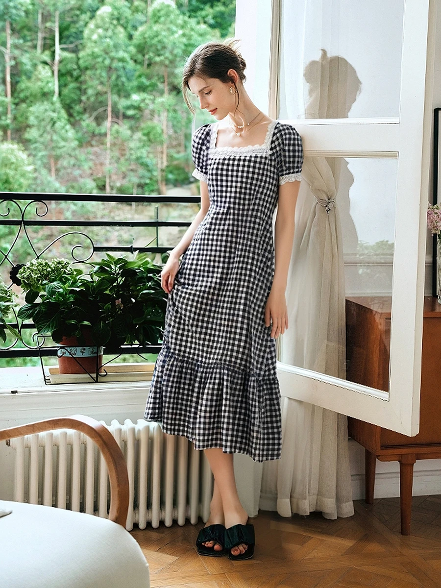 OLrain Summer Plaid Dresses 2025 Ladies Elegant Lace Square Neck Short Sleeve French Midi Dresses Women's Clothing O57XL99105
OLrain Summer Plaid Dresses 2025 Ladies Elegant Lace Square Neck Short Sleeve French Midi Dresses Women's Clothing O57XL99105