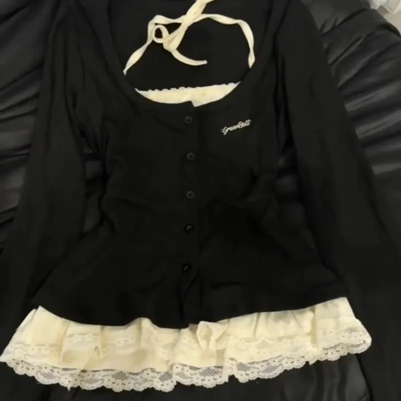 Длинная корейская футболка с кружевом, большие размеры, милая и пряная футболка из двух предметов для девочек, женская весенняя утягивающая футболка
Длинная корейская футболка с кружевом, большие размеры, милая и пряная футболка из двух предметов для девочек, женская весенняя утягивающая футболка