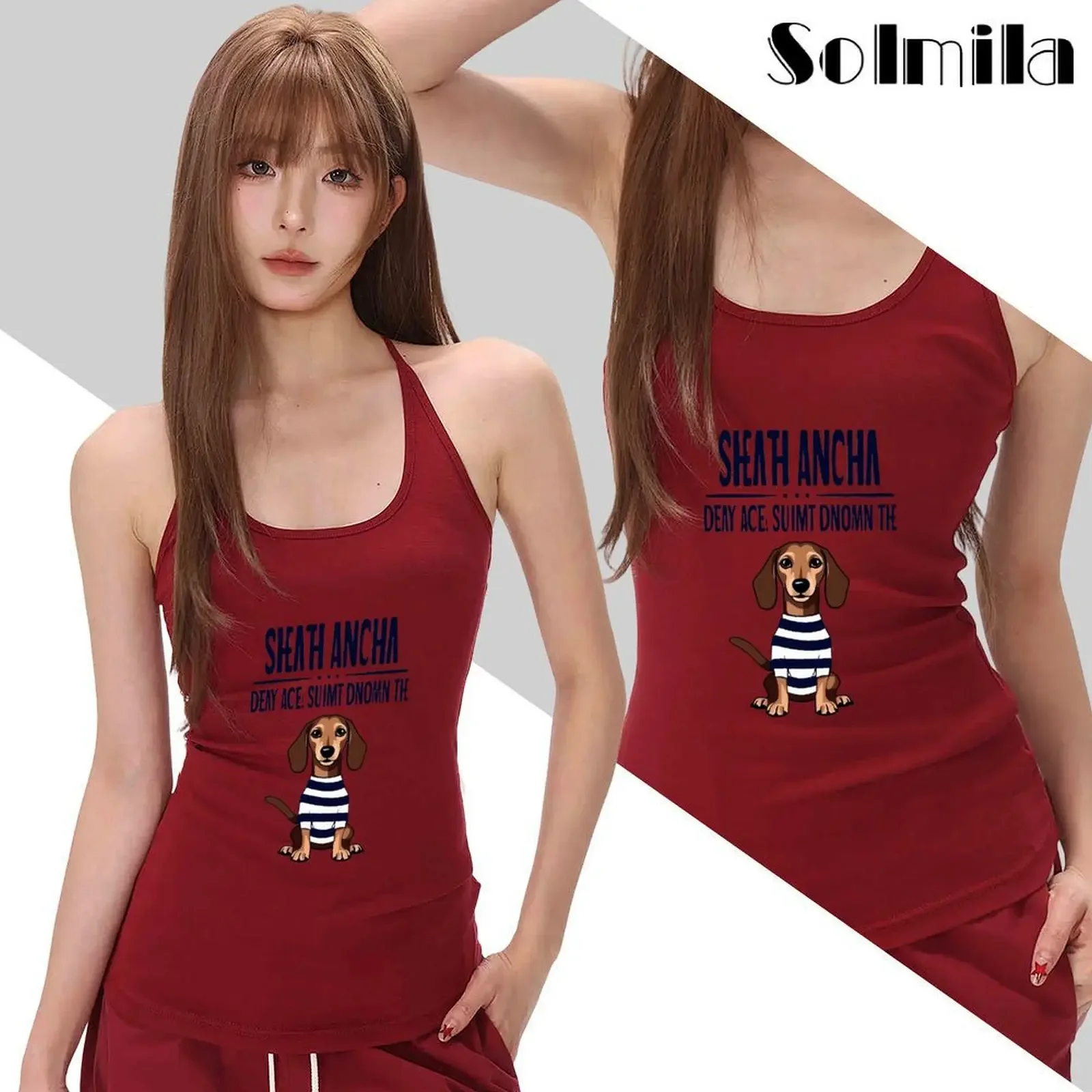 Summer Women's Cotton Slim Fit For Puppy Letter Print Casual Round Neck Top Halter Stretch Neck Sleeveless Comfortable Vest 2025
Summer Women's Cotton Slim Fit For Puppy Letter Print Casual Round Neck Top Halter Stretch Neck Sleeveless Comfortable Vest 2025