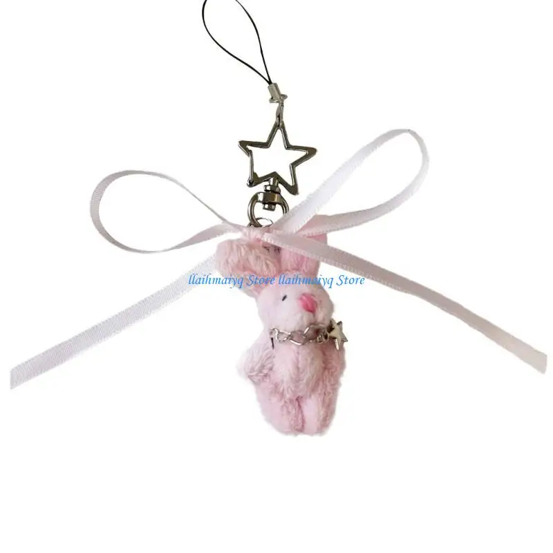 573B Playful Rabbits Sturdy Plush Keychain Charm Pendant Animal Pendant with Bowknot for Handbags Decoration Women Ladies
573B Playful Rabbits Sturdy Plush Keychain Charm Pendant Animal Pendant with Bowknot for Handbags Decoration Women Ladies