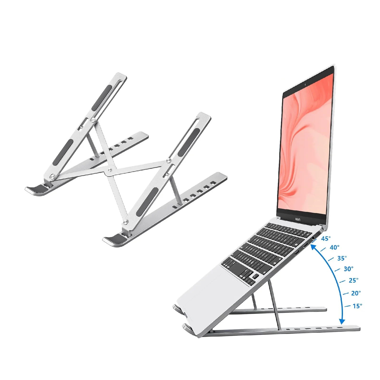 Adjustable Foldable Aluminum Laptop Holder Riser Compatible With MacBook, Portable Laptop Stand For Desk
Adjustable Foldable Aluminum Laptop Holder Riser Compatible With MacBook, Portable Laptop Stand For Desk