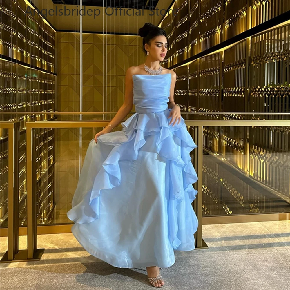 Angelsbridep A-line Formal Evening Dresses Strapless Organza With Ruffles Prom Gowns 2024 Plus Size Custom Made Party Dresses
Angelsbridep A-line Formal Evening Dresses Strapless Organza With Ruffles Prom Gowns 2024 Plus Size Custom Made Party Dresses