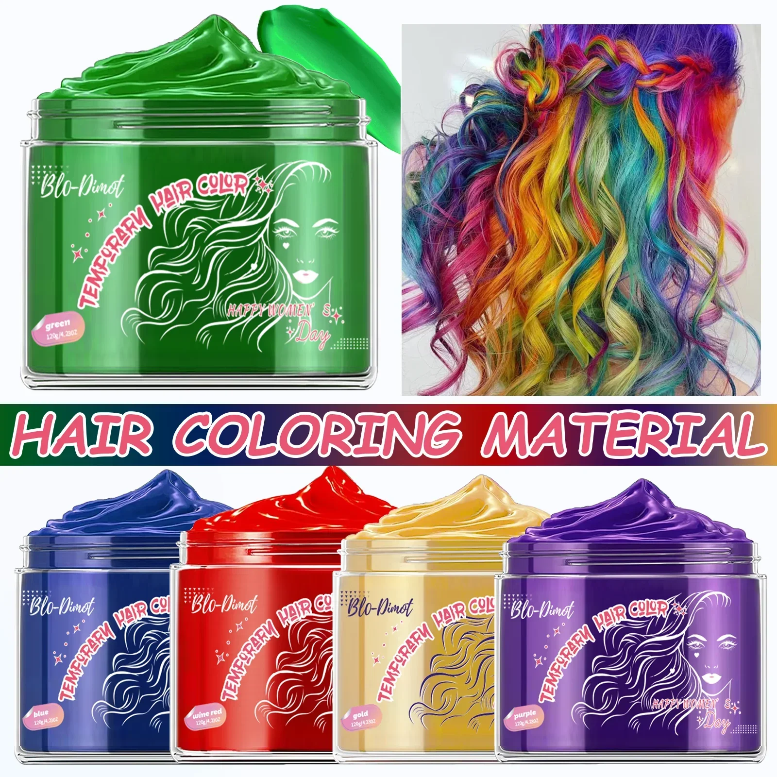 7Colors DIY Hairs Dyed Mud Hair Colour Wax Temporary Hair Colour Cream Easy To Wash Long Lasting Dye for Eyebrow Beards Coloring
7Colors DIY Hairs Dyed Mud Hair Colour Wax Temporary Hair Colour Cream Easy To Wash Long Lasting Dye for Eyebrow Beards Coloring