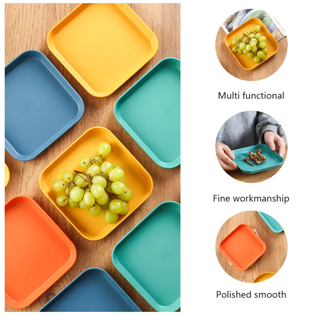8 Pieces 6 Inch Plastic Snack Plates Bone Dish Set Square Design Multicolor Home Use Small Dessert Plate Fruit Plate
8 Pieces 6 Inch Plastic Snack Plates Bone Dish Set Square Design Multicolor Home Use Small Dessert Plate Fruit Plate