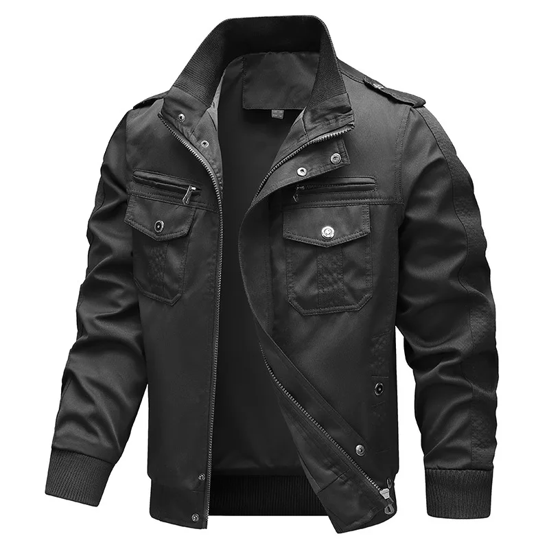 Spring Autumn Men's Bomber Jacket Fashion Casual Stand Collar Multi-Pocket Safari Style Jackets Man Solid Streetwear Zipper Coat
Spring Autumn Men's Bomber Jacket Fashion Casual Stand Collar Multi-Pocket Safari Style Jackets Man Solid Streetwear Zipper Coat