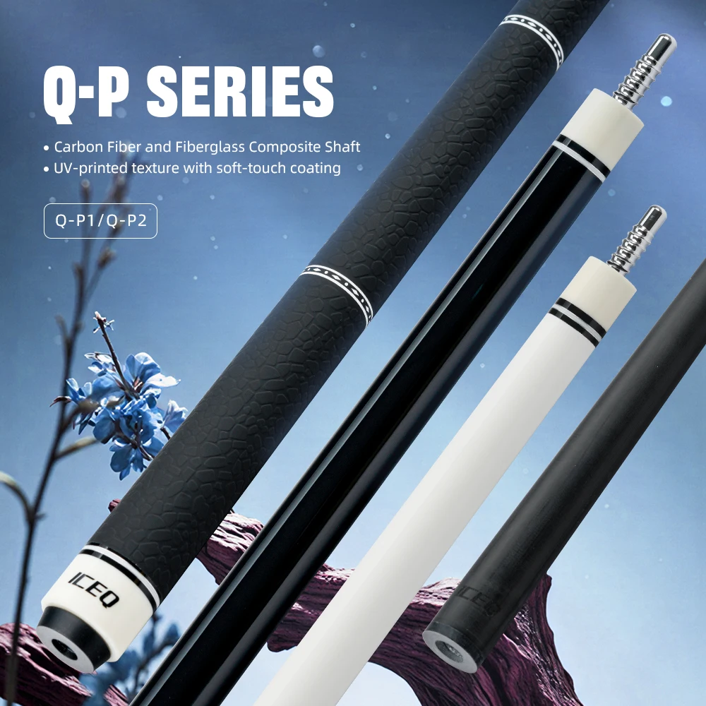 ICEQ Carbon Fiber Pool Cue Stick 58" Billiard Cue Sticks Professional Low Deflection Pool Sticks with 3/8 * 8 Pin Joint 12.5mm
ICEQ Carbon Fiber Pool Cue Stick 58" Billiard Cue Sticks Professional Low Deflection Pool Sticks with 3/8 * 8 Pin Joint 12.5mm