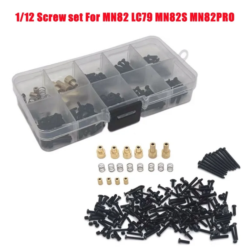 210Pcs Screw Set MN82 LC79 Metal Screws Repair parts Refit Car Shell Raise the Column Fastener Kit For 1/12 RC Car MN 82 Accs
210Pcs Screw Set MN82 LC79 Metal Screws Repair parts Refit Car Shell Raise the Column Fastener Kit For 1/12 RC Car MN 82 Accs