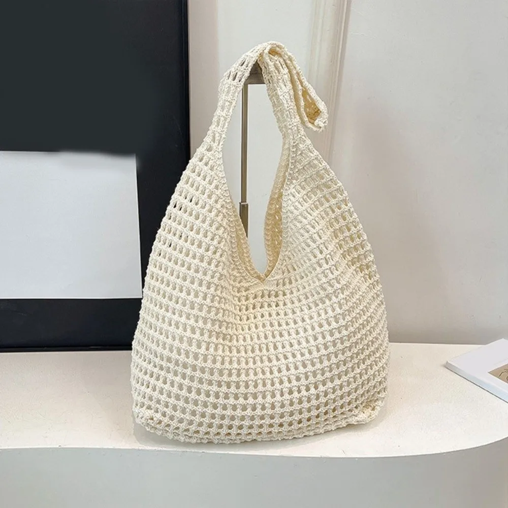 Однотонная вязаная сумка через плечо, вместительная ажурная сумка-тоут из сетки, просторная универсальная плетеная сумка для улицы
Однотонная вязаная сумка через плечо, вместительная ажурная сумка-тоут из сетки, просторная универсальная плетеная сумка для улицы