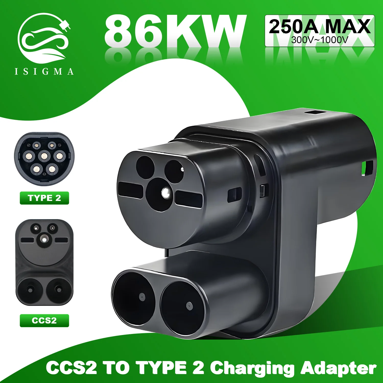 ISIGMA CCS2 to Type2 Electric Car Charging Adapter Converter Compatible with Tesla Model S/X And Other CCS Combo 2 EV Charging
ISIGMA CCS2 to Type2 Electric Car Charging Adapter Converter Compatible with Tesla Model S/X And Other CCS Combo 2 EV Charging