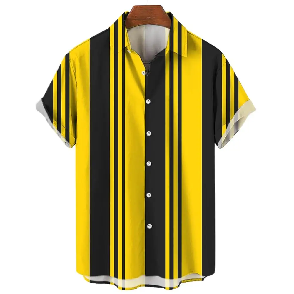 Hawaiian Stripes Simple Shirt For Men Casual Fashion Streetwear Short Sleeve Top Daily Breathable Harajuku Holiday Men's Clothes
Hawaiian Stripes Simple Shirt For Men Casual Fashion Streetwear Short Sleeve Top Daily Breathable Harajuku Holiday Men's Clothes