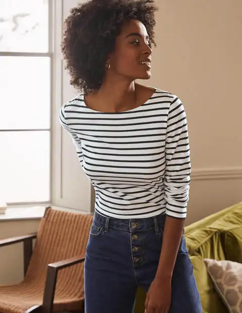 Pure Cotton Striped Long Sve Sailor T-irt Women's Soft Thi Classic Sle round Ne Base irt Top for Commute
Pure Cotton Striped Long Sve Sailor T-irt Women's Soft Thi Classic Sle round Ne Base irt Top for Commute