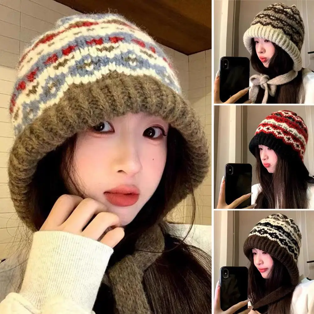 Knit Hat Geometric Knit Woolen Hat with Adjustable Lace-up Design for Kids Photography Birthday Parties Outdoor Headwear
Knit Hat Geometric Knit Woolen Hat with Adjustable Lace-up Design for Kids Photography Birthday Parties Outdoor Headwear