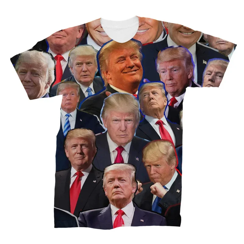 Забавная футболка с принтом Trump Expressions, летняя модная свободная повседневная футболка с коротким рукавом и круглым вырезом, мужские уличные футболки большого размера
Забавная футболка с принтом Trump Expressions, летняя модная свободная повседневная футболка с коротким рукавом и круглым вырезом, мужские уличные футболки большого размера