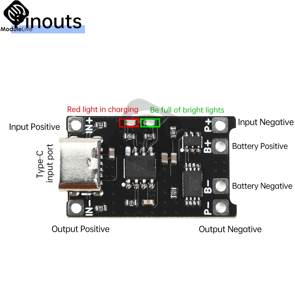 DC 4-8V TP4056 Li-ion Battery Charging Module 1.2A Li-ion Battery Charging Board Module Type C Charging Protection 2-in-1
DC 4-8V TP4056 Li-ion Battery Charging Module 1.2A Li-ion Battery Charging Board Module Type C Charging Protection 2-in-1