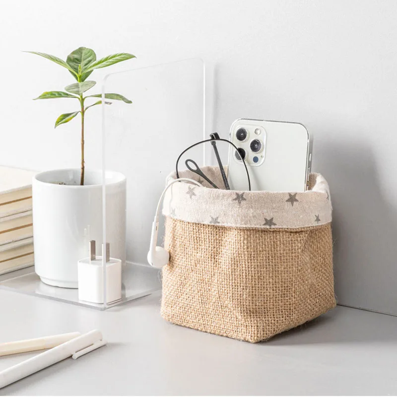 Desktop Storage Box Cosmetic Toys Remote Control Storage Basket Portable Cotton And Linen Finishing Organizer Husehold Poducts
Desktop Storage Box Cosmetic Toys Remote Control Storage Basket Portable Cotton And Linen Finishing Organizer Husehold Poducts