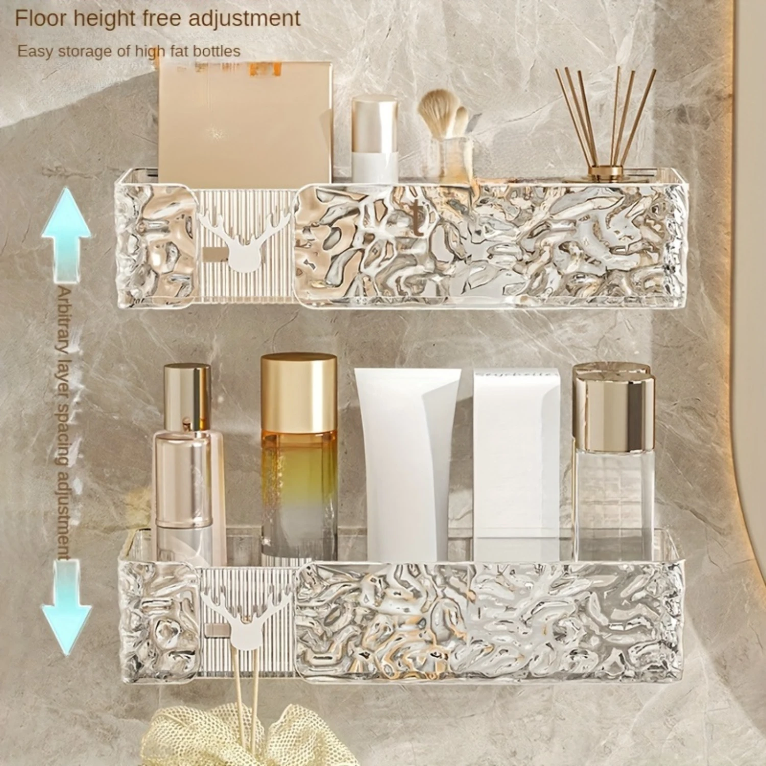 Glacier Pattern Bathroom Corner Rack - Wall-mounted Multi-layer Rack with Suction Cups & Bathroom Accessories Rack
Glacier Pattern Bathroom Corner Rack - Wall-mounted Multi-layer Rack with Suction Cups & Bathroom Accessories Rack