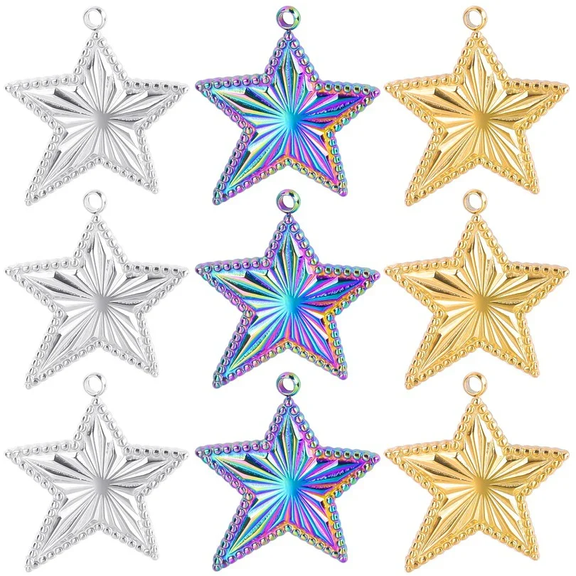 5Pcs Stainless Steel Texture Star Charms for Jewelry Making Earring Pendant Bracelet Necklace Accessories Supplies Diy Material
5Pcs Stainless Steel Texture Star Charms for Jewelry Making Earring Pendant Bracelet Necklace Accessories Supplies Diy Material