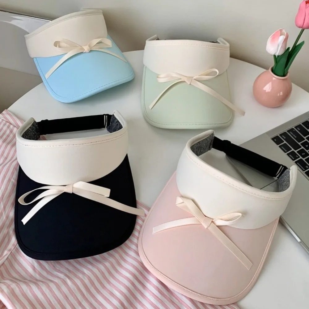 Fashion Ribbon Bow Sun Hat Anti-UV Wide Brim Empty Top Cap Sunscreen Peaked Hat Bowknot Visor Cap Summer
Fashion Ribbon Bow Sun Hat Anti-UV Wide Brim Empty Top Cap Sunscreen Peaked Hat Bowknot Visor Cap Summer