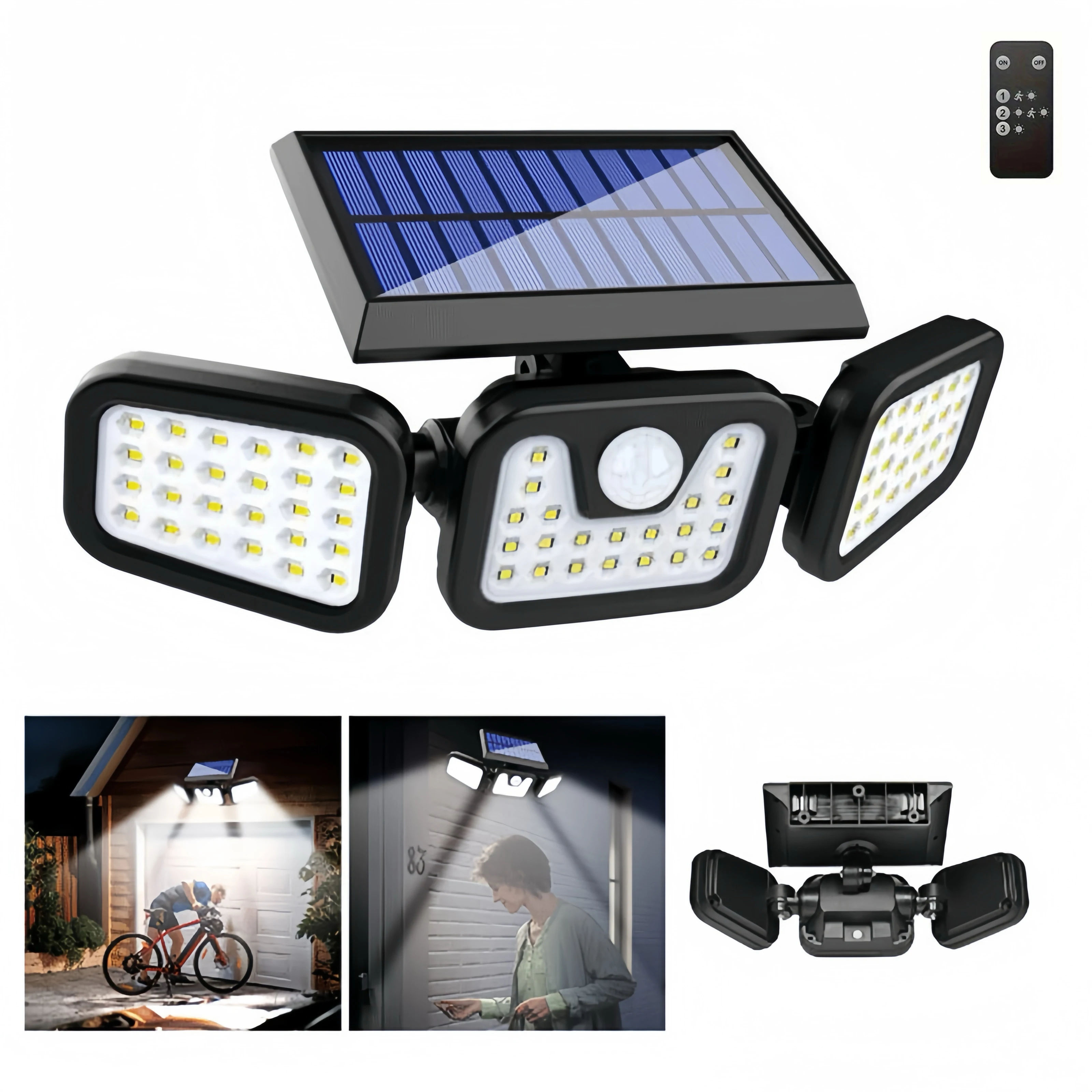 Solar Outdoor Light, Sensor Security Light, IP65 Waterproof Light, 3000 Lumens, 270° Wide Angle Lighting, Three Lighting Modes
Solar Outdoor Light, Sensor Security Light, IP65 Waterproof Light, 3000 Lumens, 270° Wide Angle Lighting, Three Lighting Modes