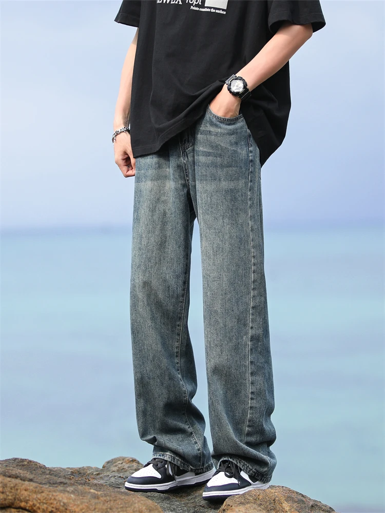Summer Thin Denim Jeans Loose Straight American Style Spring Autumn Men's Wide Leg Pants Casual Teen Boy's Long Jeans
Summer Thin Denim Jeans Loose Straight American Style Spring Autumn Men's Wide Leg Pants Casual Teen Boy's Long Jeans