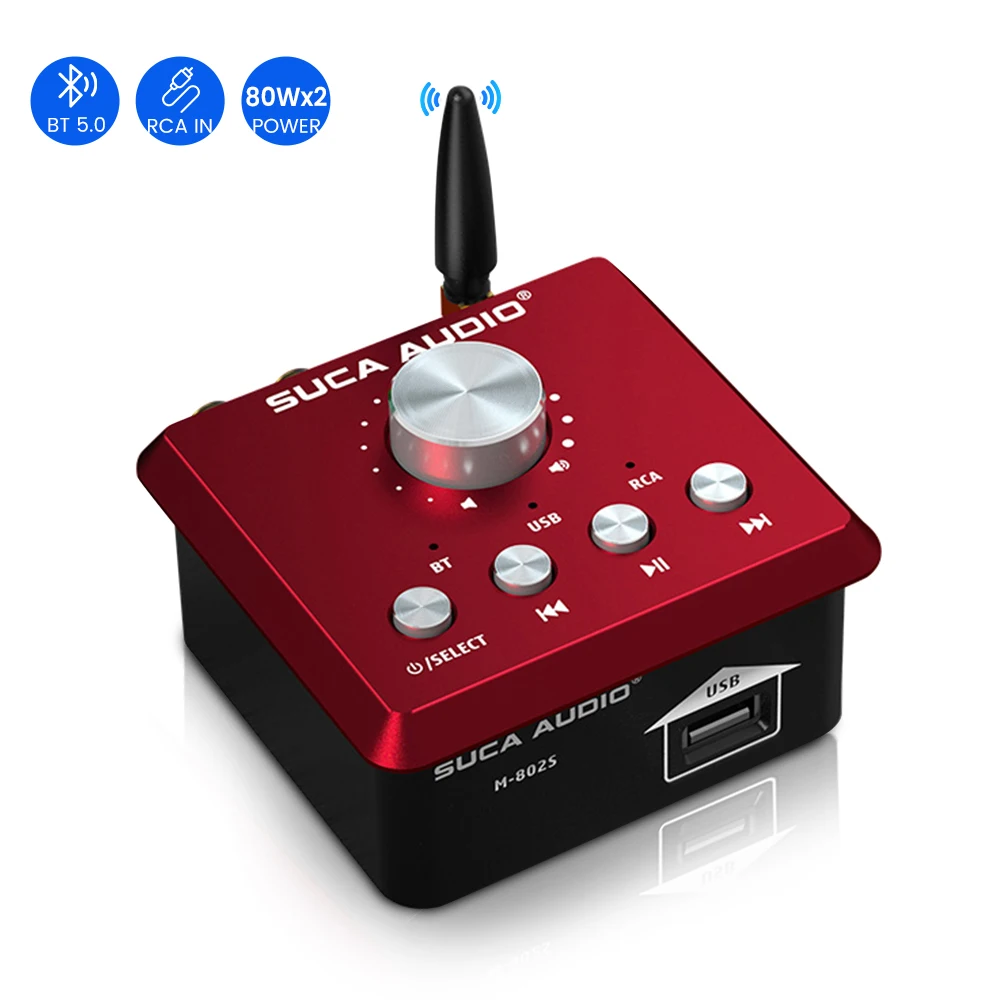 SUCA AUDIO M-802S Mini Bluetooth 5.0 Amplifier MA12070 USB U Disk Multifunctional Home Audio Amplifier 80W×2 Theater System DIY
SUCA AUDIO M-802S Mini Bluetooth 5.0 Amplifier MA12070 USB U Disk Multifunctional Home Audio Amplifier 80W×2 Theater System DIY