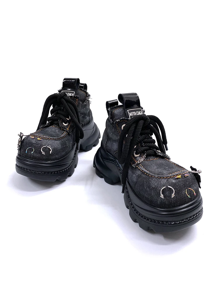 Original Design Canvas Denim Big Head Shoes Women's Summer 2025 round Toe Heightening Thick Bottom Punk Rivet Cyber Shoes
Original Design Canvas Denim Big Head Shoes Women's Summer 2025 round Toe Heightening Thick Bottom Punk Rivet Cyber Shoes