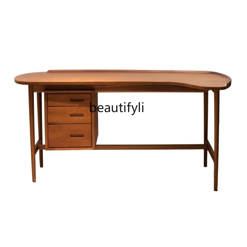 S Retro Style Solid Wood Designer Mid-Ancient Teak Desk Home Bedroom Computer Desk with Drawer Furniture Living Room
S Retro Style Solid Wood Designer Mid-Ancient Teak Desk Home Bedroom Computer Desk with Drawer Furniture Living Room