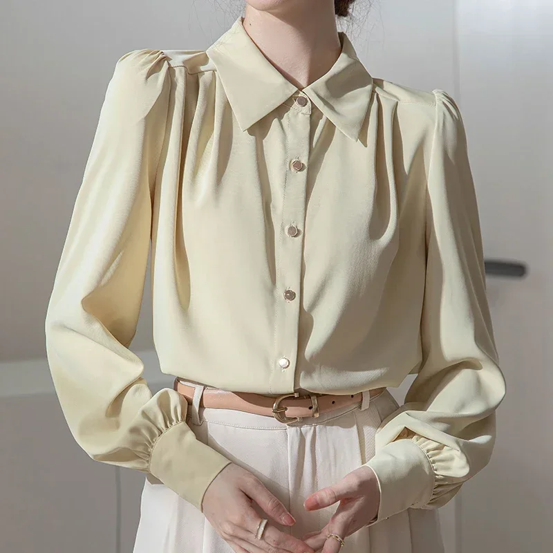 2025 Spring Summer Satin White Women's Shirt Long Sleeve Elegant Buttons Casual Loose Single Breasted Office Lady Shirts Female
2025 Spring Summer Satin White Women's Shirt Long Sleeve Elegant Buttons Casual Loose Single Breasted Office Lady Shirts Female
