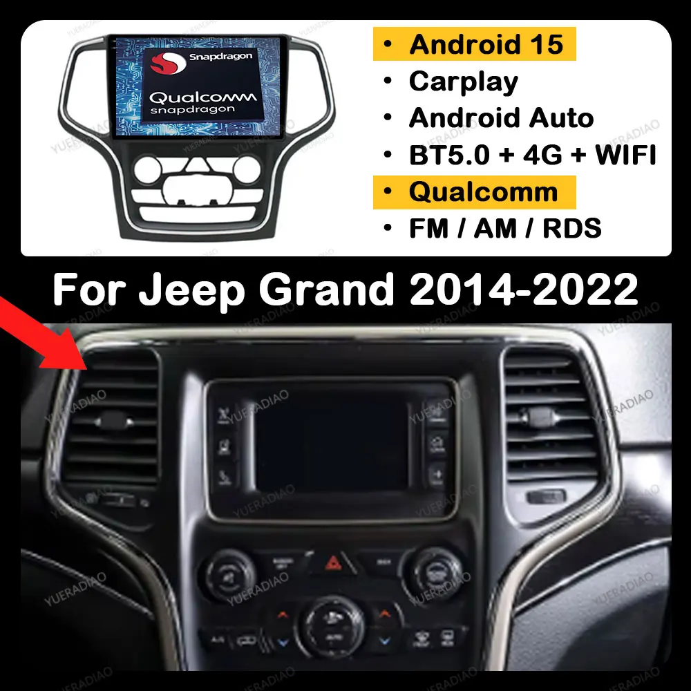 Автомобильный радиоприемник Android 15 для Jeep Grand Cherokee WK2 2014-2022 GPS NAVI 2DIN 4G WIFI Мультимедийный видеоплеер BT QLED Qualcomm
Автомобильный радиоприемник Android 15 для Jeep Grand Cherokee WK2 2014-2022 GPS NAVI 2DIN 4G WIFI Мультимедийный видеоплеер BT QLED Qualcomm