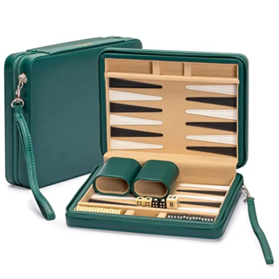 Travel Size Backgammon Mini Game Set Izmir - Magnetic Checkers and 9-inch Board in Sleek Leatherette Case - Classic Strategy Bo
Travel Size Backgammon Mini Game Set Izmir - Magnetic Checkers and 9-inch Board in Sleek Leatherette Case - Classic Strategy Bo
