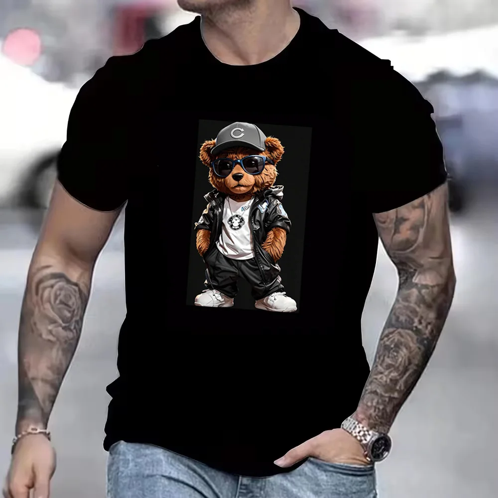 Summer Men's T-Shirt Hip-hop Bear Printed Short Sleeve T-Shirt Breathable Loose Pullover Outdoor Men Casual Clothing
Summer Men's T-Shirt Hip-hop Bear Printed Short Sleeve T-Shirt Breathable Loose Pullover Outdoor Men Casual Clothing