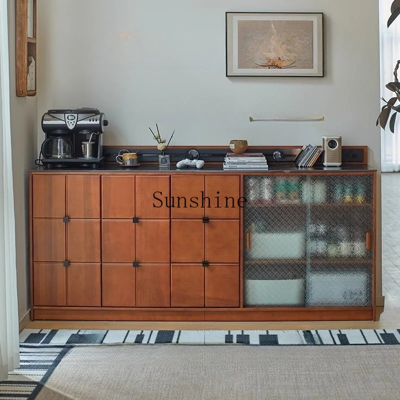 Solid wood coffee dining side Chinese retro tea living room chest storage against the wall
Solid wood coffee dining side Chinese retro tea living room chest storage against the wall