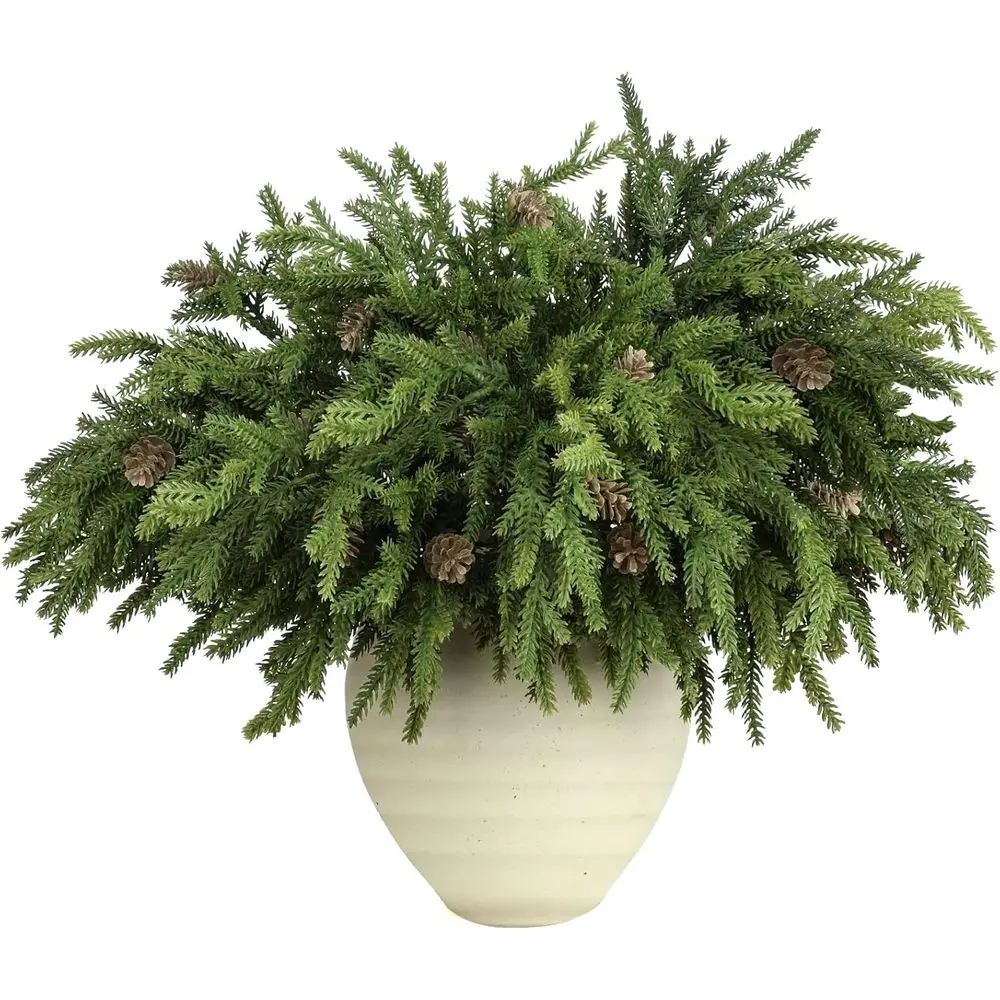 24pcs Flexible Natural-Look Artificial Pine Branches with Pinecones for Decorative Stems, Vases, Garlands, and Wreaths
24pcs Flexible Natural-Look Artificial Pine Branches with Pinecones for Decorative Stems, Vases, Garlands, and Wreaths