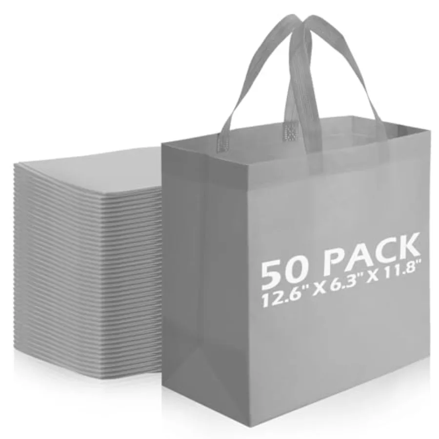 50 Pieces Reusable Totes Bag Bulk Shopping Bags Non Woven Grocery handbag with Handles Foldable for Boutiques
50 Pieces Reusable Totes Bag Bulk Shopping Bags Non Woven Grocery handbag with Handles Foldable for Boutiques
